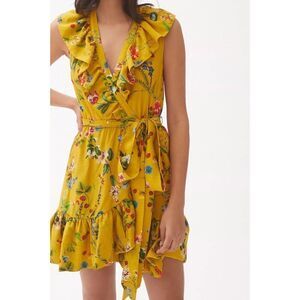 Anthropologie - Maeve Floral-Wrap Mini Dress